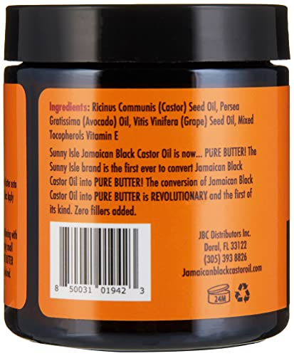 Sunny Isle Jamaican Black Castor Oil Root Repair Growth Butter 4oz | Restores & Revitalizes ALL Damaged Hair Types | Nutrient-Rich, Stimulates Hair Growth | Fights Dry, Itchy, Flaky Scalp