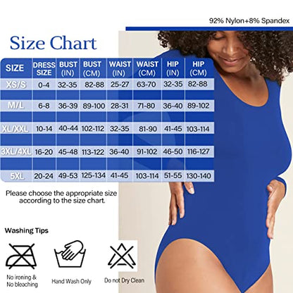 Soo slick Bodysuit for Women Fall Clothes for Women 2024 - Body Shaper Long Sleeve Crew Neck Thong Body Shaping Tops
