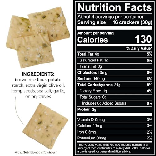 Every Body Eat Snack Thins, Chive and Garlic Flavor, Vegan, Gluten Free and Dairy Free (Pack of 6)