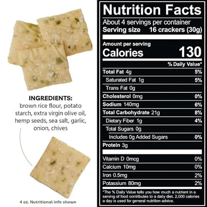 Every Body Eat Snack Thins, Chive and Garlic Flavor, Vegan, Gluten Free and Dairy Free (Pack of 6)