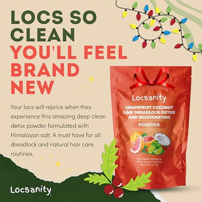 Locsanity Dreadlock Hair Scalp Detox - Deep Clean Dreadlock Powder, Cleansing Conditioner - Natural Hair Cleanser for Build Up - ACV Alternative, Loc Care and Maintenance Products