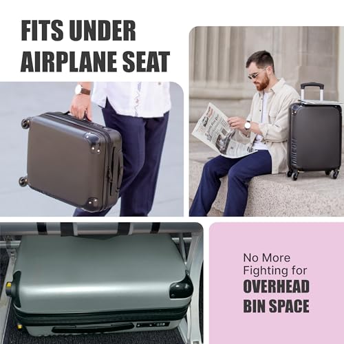 Take OFF Luggage - Personal Item Rolling Suitcase 2.0, TSA Approved, Small Carry On, Under the Seat, Hard Case with Removable Wheels, Light Weight Bag, Airplane Travel Essential Accessories, 18x14x8