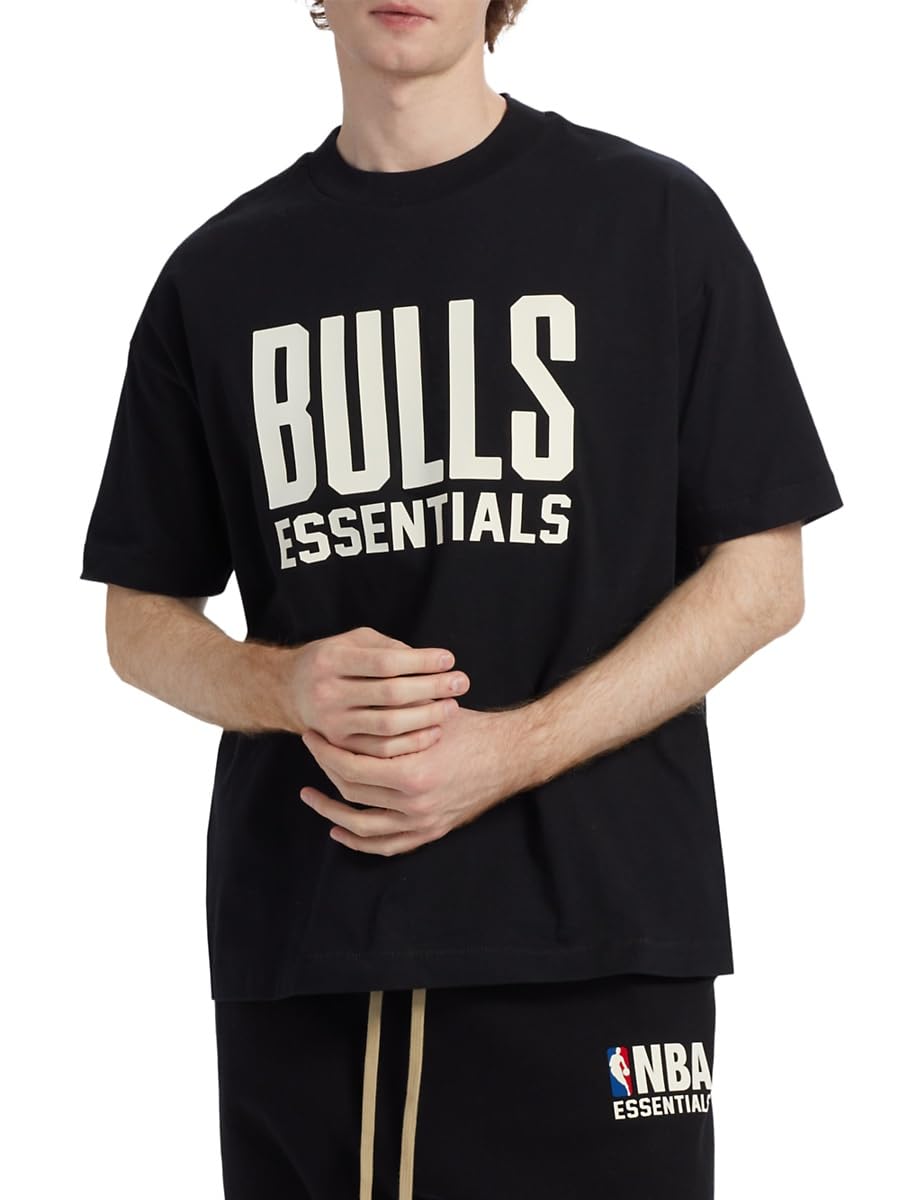 Fear of God Essentials, Bulls Cotton Jersey Crewneck T-Shirt, X-Large, Black