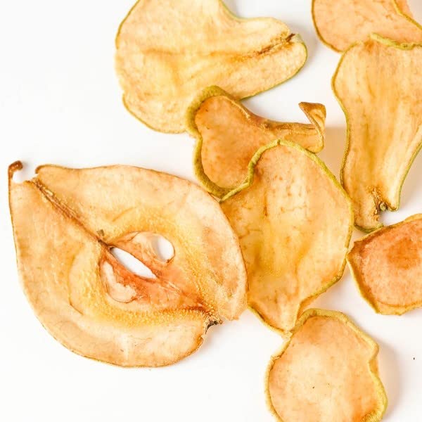 BlueHenry Dehydrated Pear Fruit Garnish Slices - 3oz Bag - 30+ slices Made in USA - All Natural - Vegan, Gluten Free - For Cocktails, Baking, Snacks