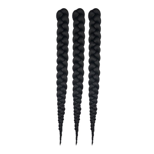 Dosso Beauty 3 Pack Hypoallergenic Pre-Stretched Braiding Hair, 28 Inches, Itch-Free, Fast Drying, Hot Water Set, Light-weight-85g, Synthetic, Natural Looking color-(#1)