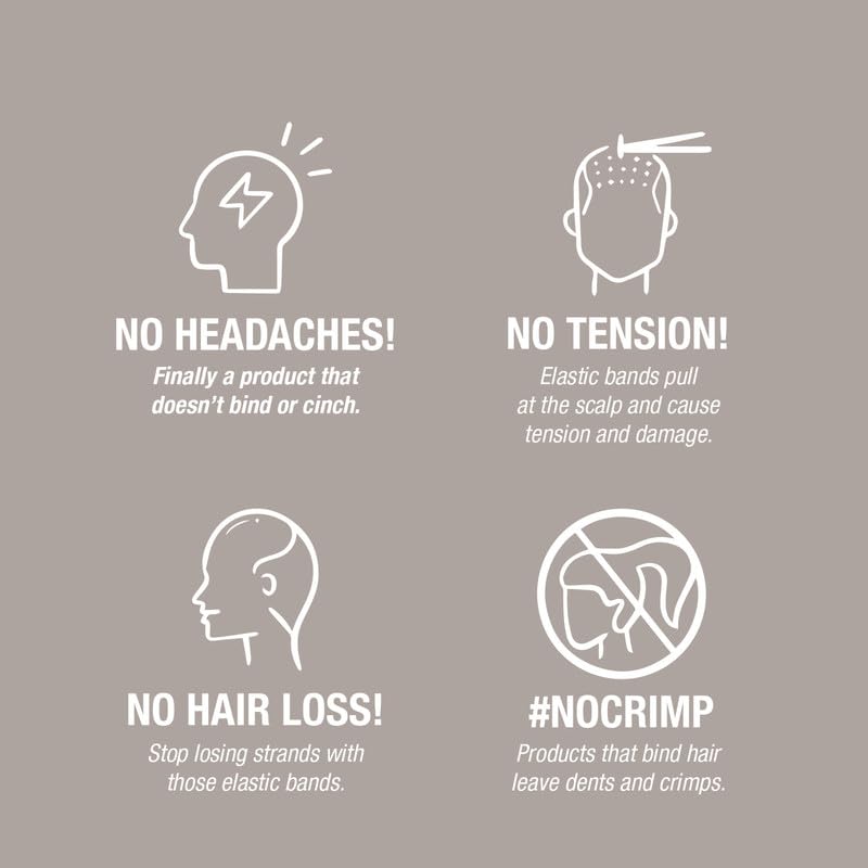 PuffCuff Micro 1.5" Hair Clamps, For All Natural, Thick, Curly, Kinky, Textured, Locs or Braided Hair | Painless, Damage-Free Styling Tool, Black, 5 Pieces