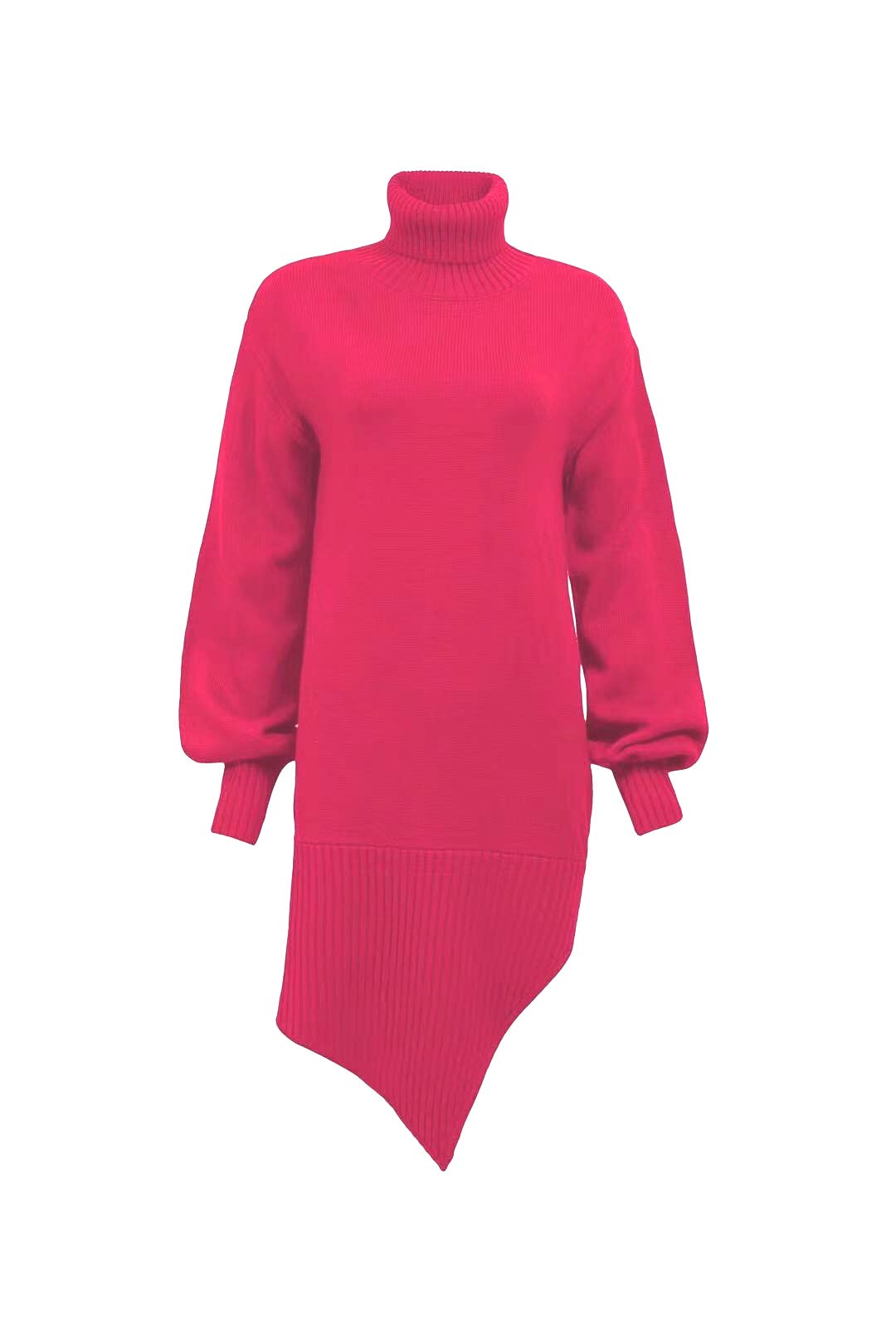 Pantora Women's Sabrina Asymmetrical Sweater Dress, Pink, Large