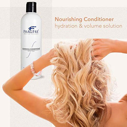 FRAGFRE Fragrance Free Conditioner 12 oz (2-Pack Gift Set) - Parabens Free Hypoallergenic - Hair Conditioner for Sensitive Skin - Deep Conditioning for Normal Treated and Fragile Hairs - Vegan GF/CF