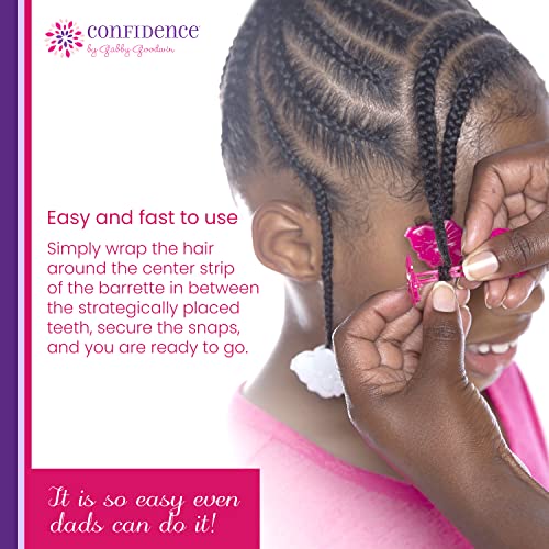 Confidence by Gabby Goodwin - Little Lady GaBBY Bows - Non-Slip Barrettes – Patented Double Sided Snap – Bows that Stay in Place and Don't Slide Out – 30 Pack – 3 Colors - Includes Children's Book