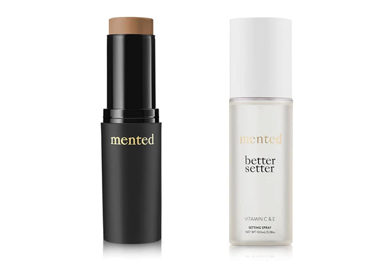 Mented Cosmetics Foundation Stick & Better Setter Setting Spray Bundle - T10 Light Tan with Neutral Undertones