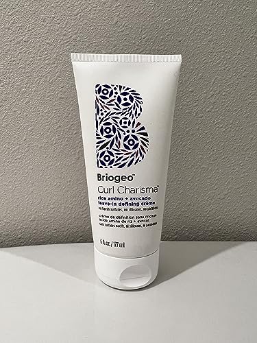 Briogeo Curl Charisma Rice Amino + Avocado Leave-In Defining Crème, Anti Frizz Hair Styling Moisturizer, Leave In Cream for Wavy, Curly, Coily Hair, Boosts Hydration, Vegan, Cruelty-Free, 6 fl oz