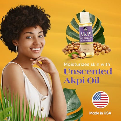 RA Cosmetics Akpi Lifting Oil for Butt, HIPS, and Breasts - 100% Natural, Surgery-Free Beauty Solution - Breasts & Butt Enhancement Oil for Firming and Toning Your Skin | Hip Lift Massage Oil, 2oz