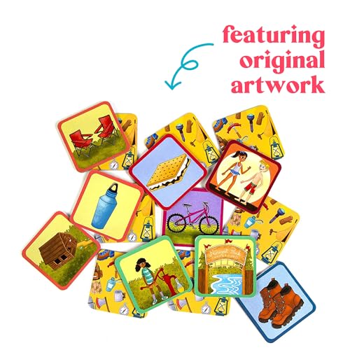 Upbounders Camping Outdoors Memory Match Beginner Board Game for Toddlers, Joyfully Diverse and Inclusive Cast of Characters in Rural Nature Scenes (Multicultural)