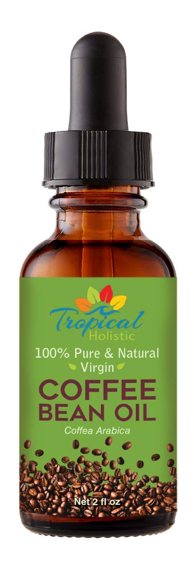Tropical Holistic 100% Pure Roasted Coffee Bean Oil (2 fl oz) - Virgin, Cold Pressed, Unrefined - Ideal Coffee Oil for Massage, Soap Making, Hair, Skin and Nails