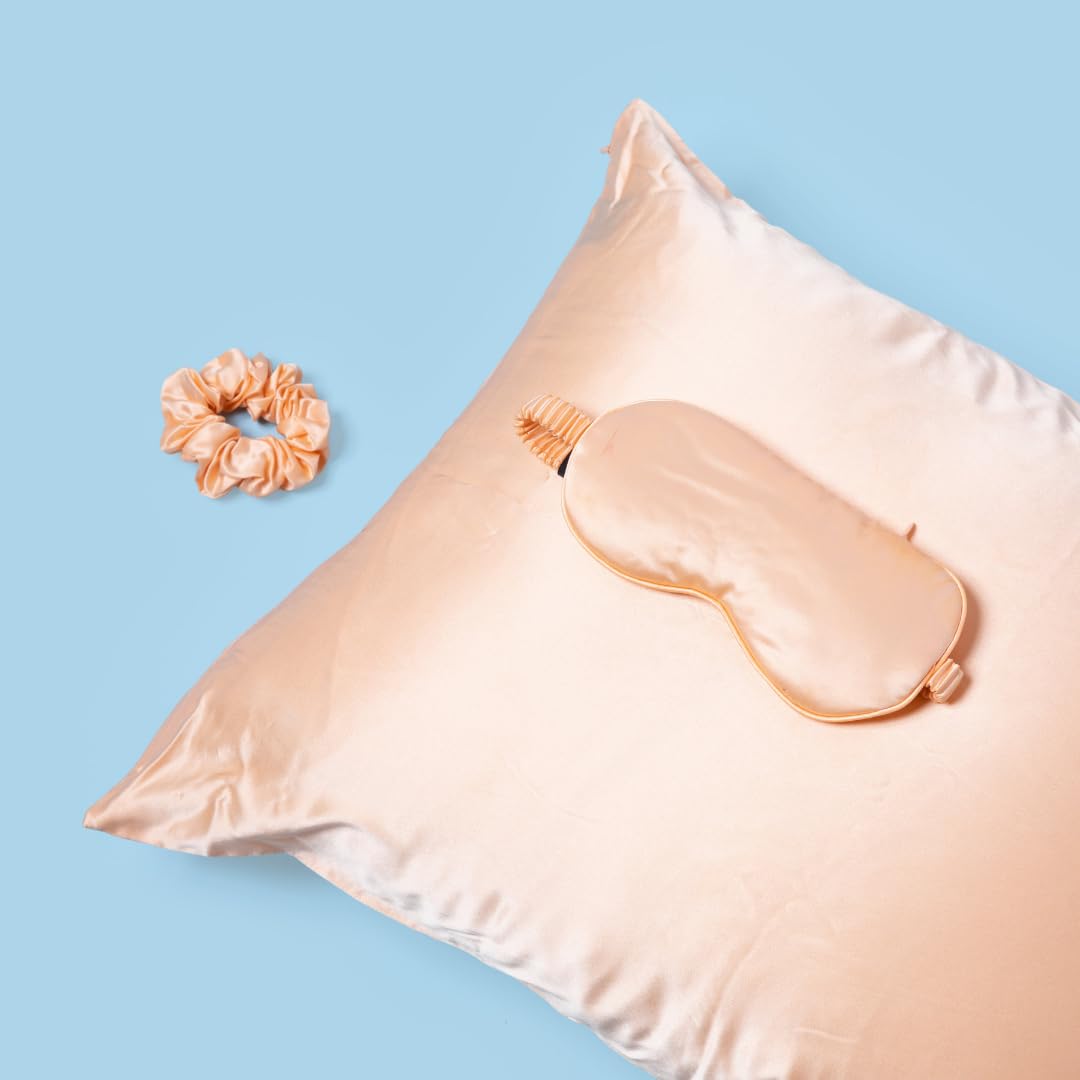 BLACKTRAVELBOX 100% Mulberry Silk Luxurious Mulberry Silk Weighted Eye Mask Pillow for Hair and Skin Health, Deep Sleep, Premium Grade 6A Silk, 600 Thread Count (Ocean Pearl)