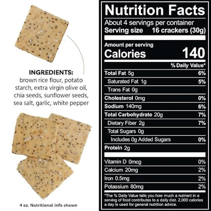 Every Body Eat Snack Thins, Sea Salt and Chia Seeds Flavor, Vegan, Gluten Free and Dairy Free (Pack of 2)