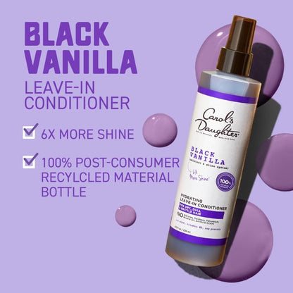 Carol's Daughter Black Vanilla Leave In Conditioner for Curly, Wavy or Natural Hair, Moisturizing Hair Care for Dry, Dull or Brittle Hair, 8 Fl Oz