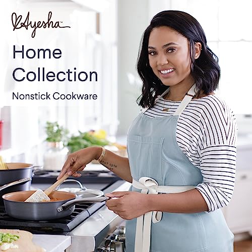 Ayesha Curry Home Collection Hard Anodized Nonstick Cookware Pots and Pans Set, 9 Piece, Charcoal Gray