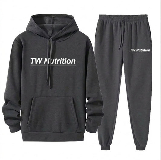 TW Nutrition Men's Jogging Tracksuit Hoodie & Pants Set Dark Gray Xlarge (XL)