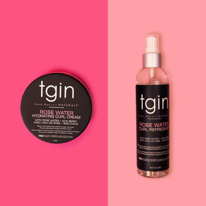 tgin Rose Water Curl Refresher for Curls - Natural Hair - Braids - Loc Spray - Protective Styles - 8 Oz