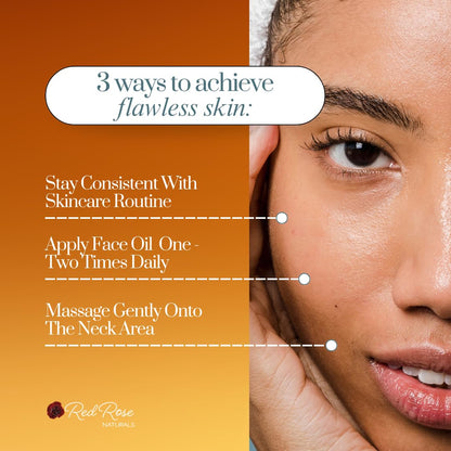 Red Rose Naturals Turmeric Face Oil - Facial Serum & Moisturizer with Vitamin C for Women & Men, Hydrates & Revitalizes Dull Skin - All Skin Types - Made with Turmeric Essential Oil- 1 oz.