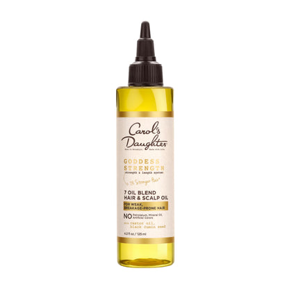 Carol's Daughter Goddess Strength 7 Oil Blend Scalp and Hair Oil for Wavy, Coily and Curly Hair, Hair Treatment with Castor Oil for Weak Hair, 4.2 Fl Oz