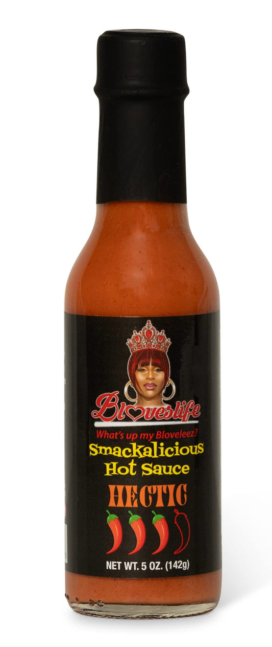 Blove's Smackalicious Hot Sauce, Ghost Pepper Vinegar Flavored Sauce, Vegan Organic Hot Sauce W/Low-Sodium, Low-Fat, No Added Preservatives & Flavours - All Natural Hot Sauce Hectic Bottle - 5 Oz