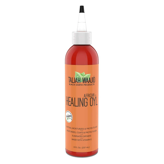 Taliah Waajid Black Earth Products African Healing Oyl | Total Body Oil | Softens, Moisturize, Coats, and Protects Hair & Skin | Infused with Vitamin E, Olive Oil, and Sunflower Oil- 8oz (T128)