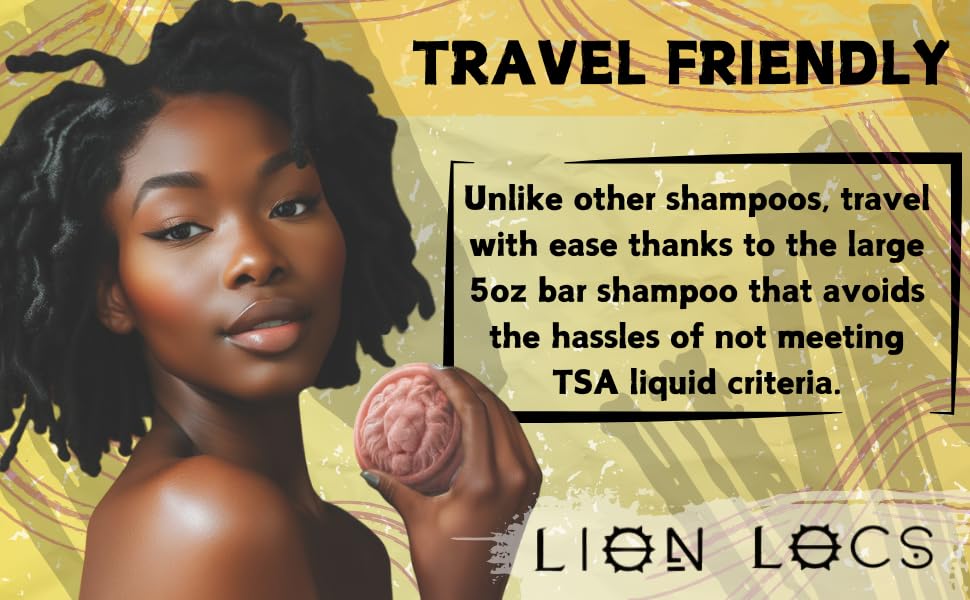 Lion Locs Shampoo Bar & Conditioner - Works for All Hair Types - Dreadlocks, Microlocs, Sisterlocks, Wicks, Brotherlocks, Braids | Build Up & Residue Free (5oz)