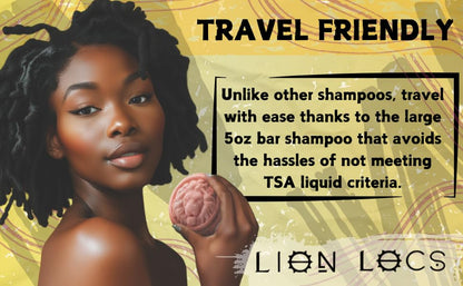 Lion Locs Shampoo Bar & Conditioner - Works for All Hair Types - Dreadlocks, Microlocs, Sisterlocks, Wicks, Brotherlocks, Braids | Build Up & Residue Free (5oz)