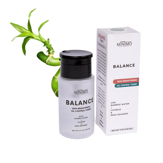Minimo Balance Skin Brightening + Oil Control Daily Facial Toner - Hydrate & Detox Skin & Even Skin Tone - with Witch Hazel & Bamboo Water - Alcohol Free 4 oz