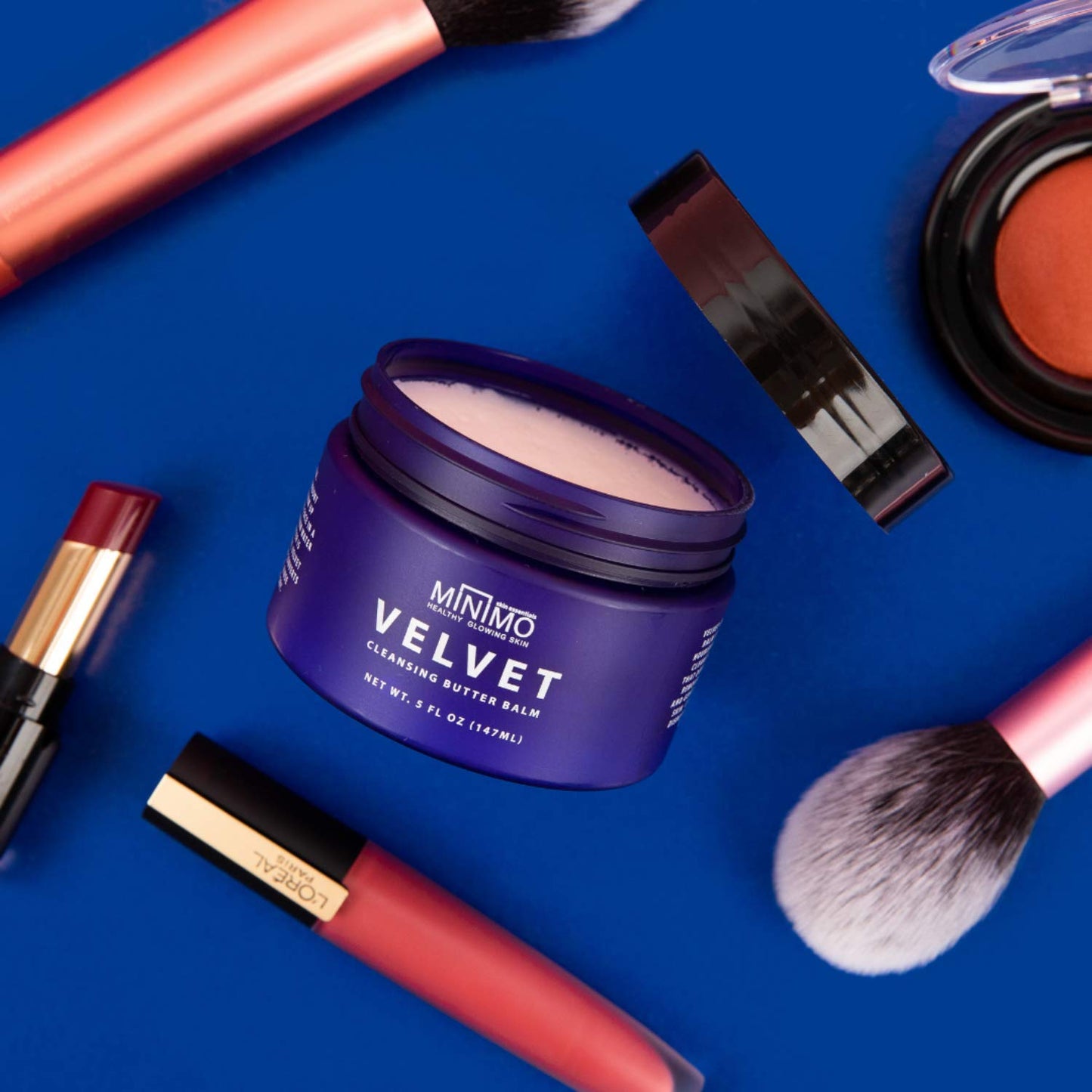 Minimo Velvet Cleansing Butter Balm for Face Rich Lather for Acne Prone Oily Dry Sensitive Skin Makeup Remover (5 oz)