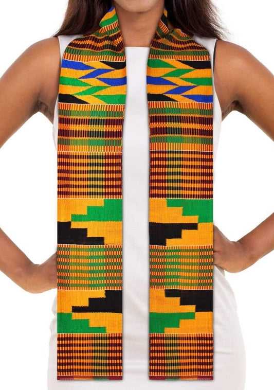 ADVANSYNC Traditional Double Weave Kente Cloth (multicolor)