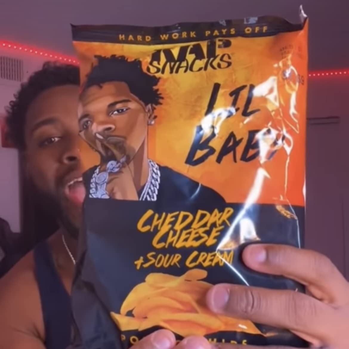 Rap Snacks Lil Baby Cheddar Cheese + Sour Cream Potato Chips 2.5 Oz Bags-Pack of 6