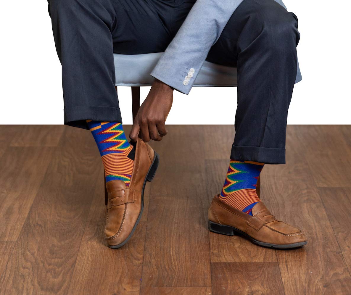 ADVANSYNC Premium Kente Cloth Socks (9-12, 3 Pack Bundle No 1)