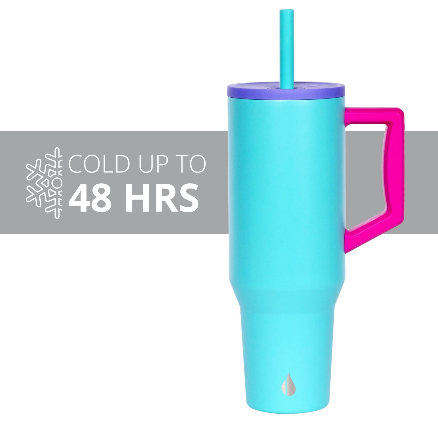 Elemental 40 oz Tumbler with Handle and Straw - Spill Proof Insulated Stainless Steel Commuter for Hot and Cold Beverages - Travel Coffee Mug with 2 Straws & Spill Proof Lid - 40oz - Blue Tie Dye