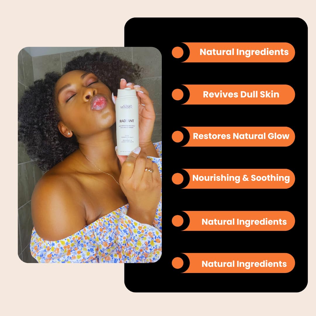 Minimo Radiant Brightening Daily Face moisturizer for Women | Naturally brightens skin discoloration and hyper-pigmentation |Best face moisturizer for women |face sunscreen moisturizer for oily skin