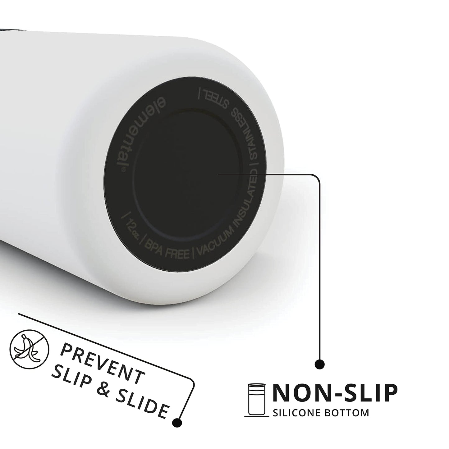 Elemental Artisan Insulated Tumbler, Triple Wall Coffee Travel Mug, Reusable Stainless Steel Coffee Tumbler with Ceramic Lid, Thermal Coffee Cups for Hot (6 Hrs) & Cold (18 Hrs), 12oz - Matte White