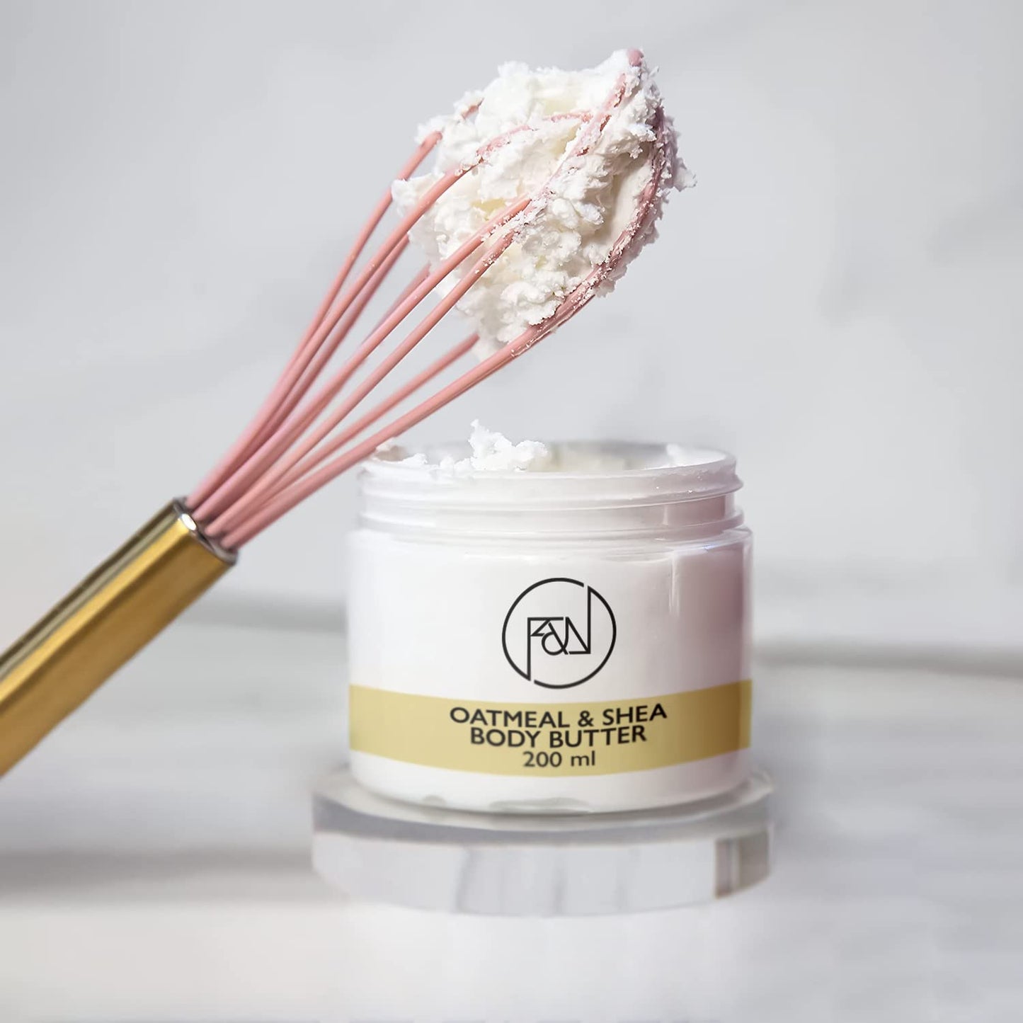 Flora and Noor Organic Whipped Shea Body Butter | Shea Butter for Face and Body Moisturizing Natural Body Butter for Dry Skin infused with Colloidal Oatmeal (200 ml)