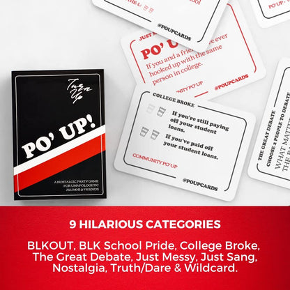 PO' UP! Card Game - The Ultimate Party Game for Black Alumni from HBCUs to PWIs | Perfect for Graduation, Greek Picnics, Parties, Family Gatherings and Birthdays