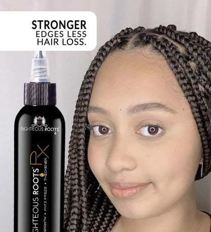 Righteous Roots Rx Hair Oil for Hair Growth, Anti Frizz and Thickener Best for Curly, Wavy Natural Hair and Beards. 4fl oz (Previously known as Hair RX)