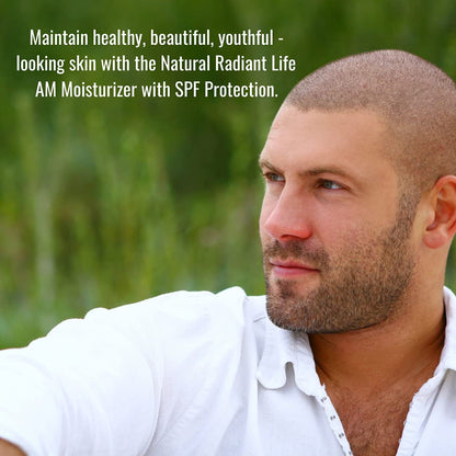 NRL NATURAL RADIANT LIFE AM FACE MOISTURIZER with SPF – Daily Sunscreen Protection, Organic Face Cream, Oil - Free Deeply Hydrating Facial Lotion, Repairs, Soothes and Nourish Irritated, Dry and Damaged Skin - 30ml / 1 Oz (Packaging May Vary)