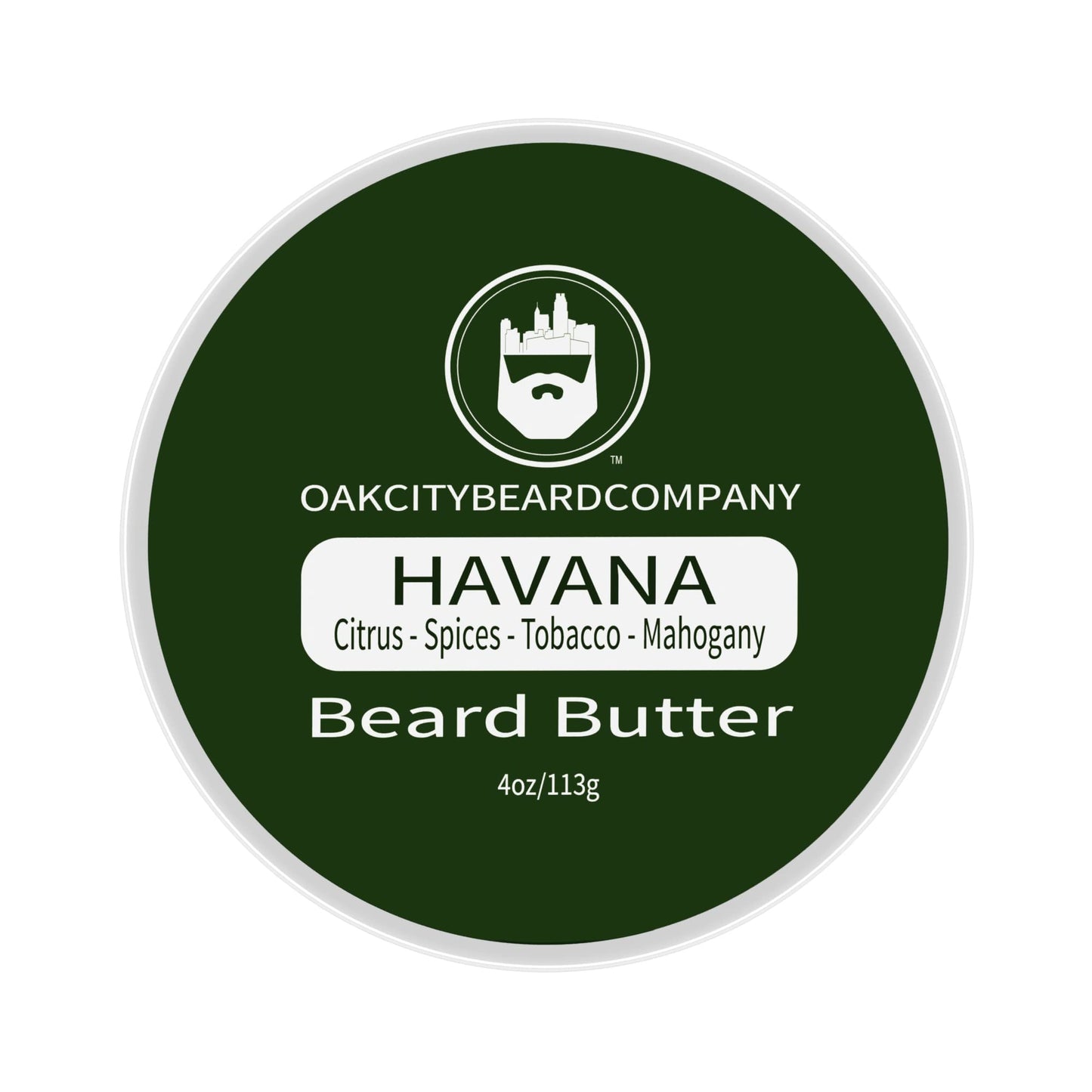 Oak City Beard Company - Havana - 4 Ounce - Beard Butter - Citrus - Spices - Tobacco - Beard Conditioner