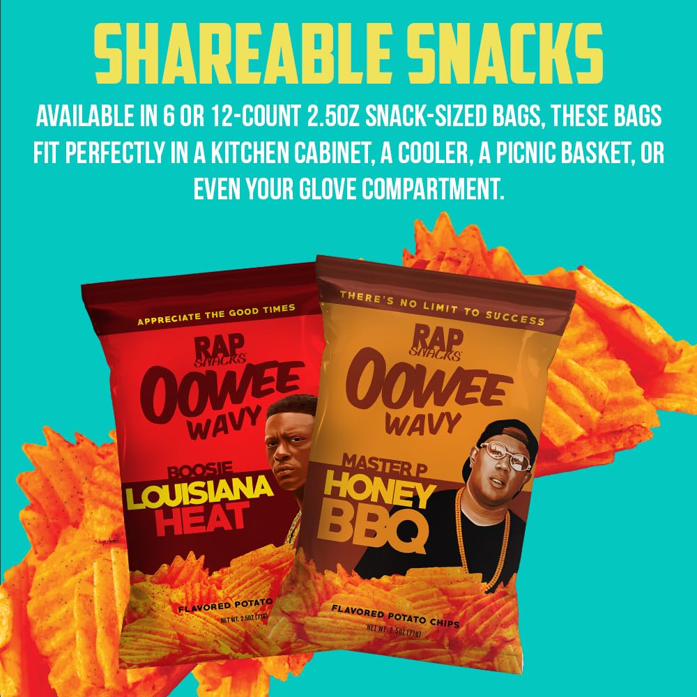 Rap Snacks Master P Honey BBQ Wavy Potato Chips 2.5 Oz Bags - Pack of 12