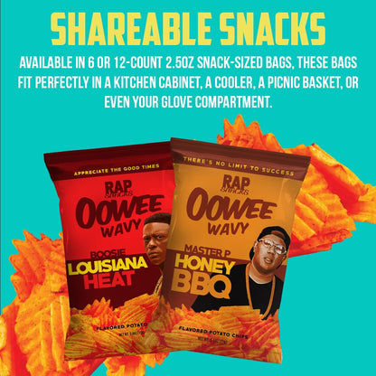 Rap Snacks Master P Honey BBQ Wavy Potato Chips 2.5 Oz Bags - Pack of 12