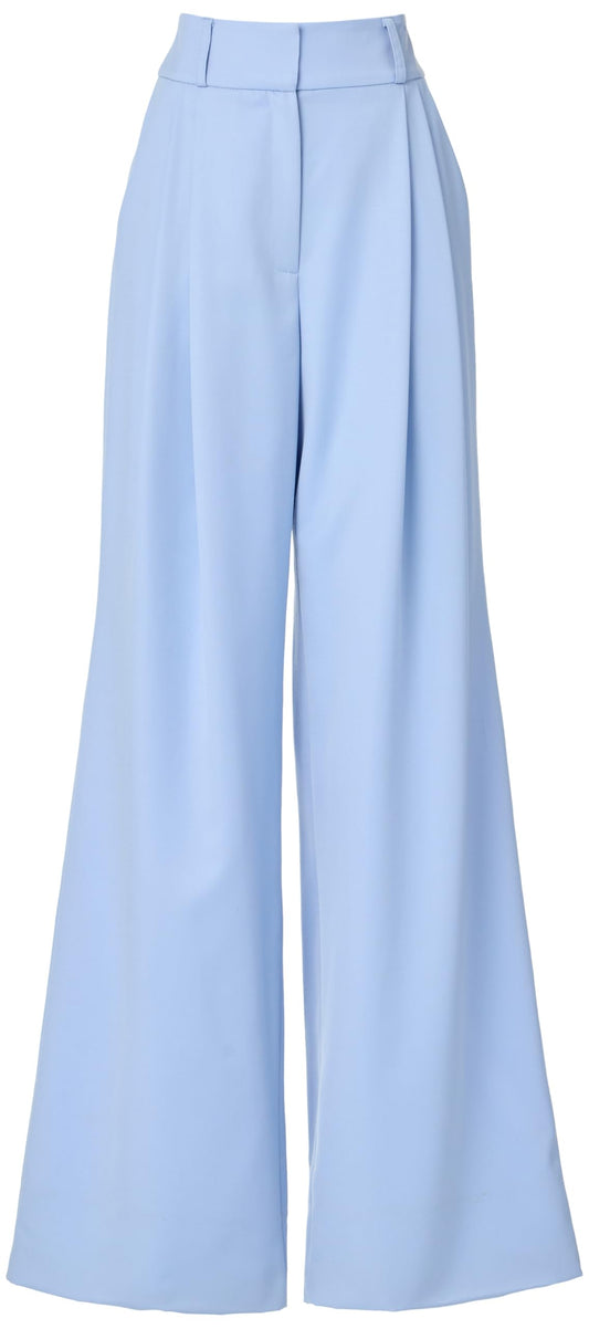 Sergio Hudson, Pleated Wide Leg Pant, 2, Sky
