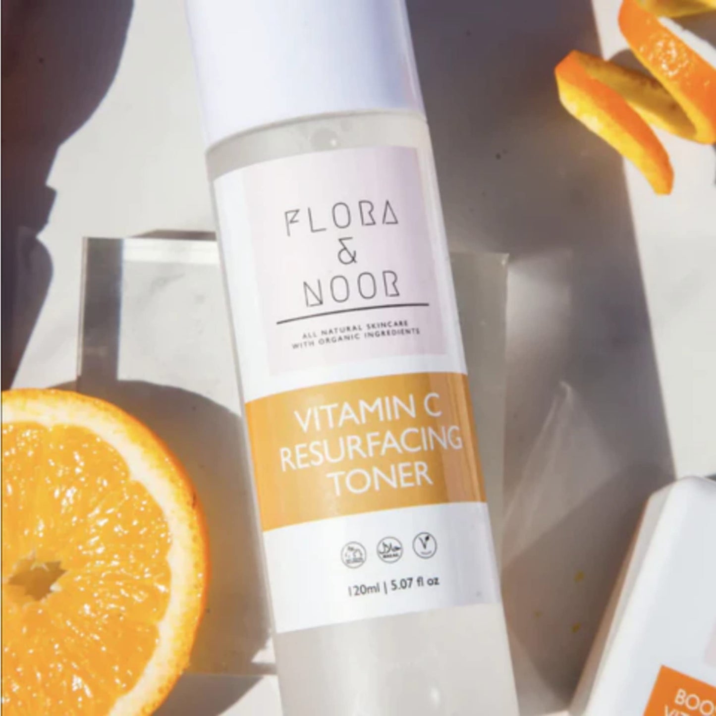 Flora & Noor Vitamin C Resurfacing Facial Toner Pore Minimizer and Anti-Aging with Hyaluronic and Glycolic Acid - (Vitamin C Resurfacing Facial Toner)