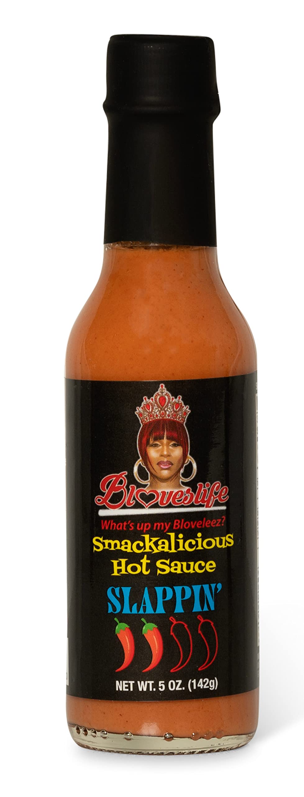 Blove's Smackalicious Hot Sauce, Ghost Pepper Vinegar Flavored Sauce, Vegan Organic Hot Sauce W/Low-Sodium, Low-Fat, No Added Preservatives & Flavours - All Natural Hot Sauce Slappin' Bottle - 5 Oz