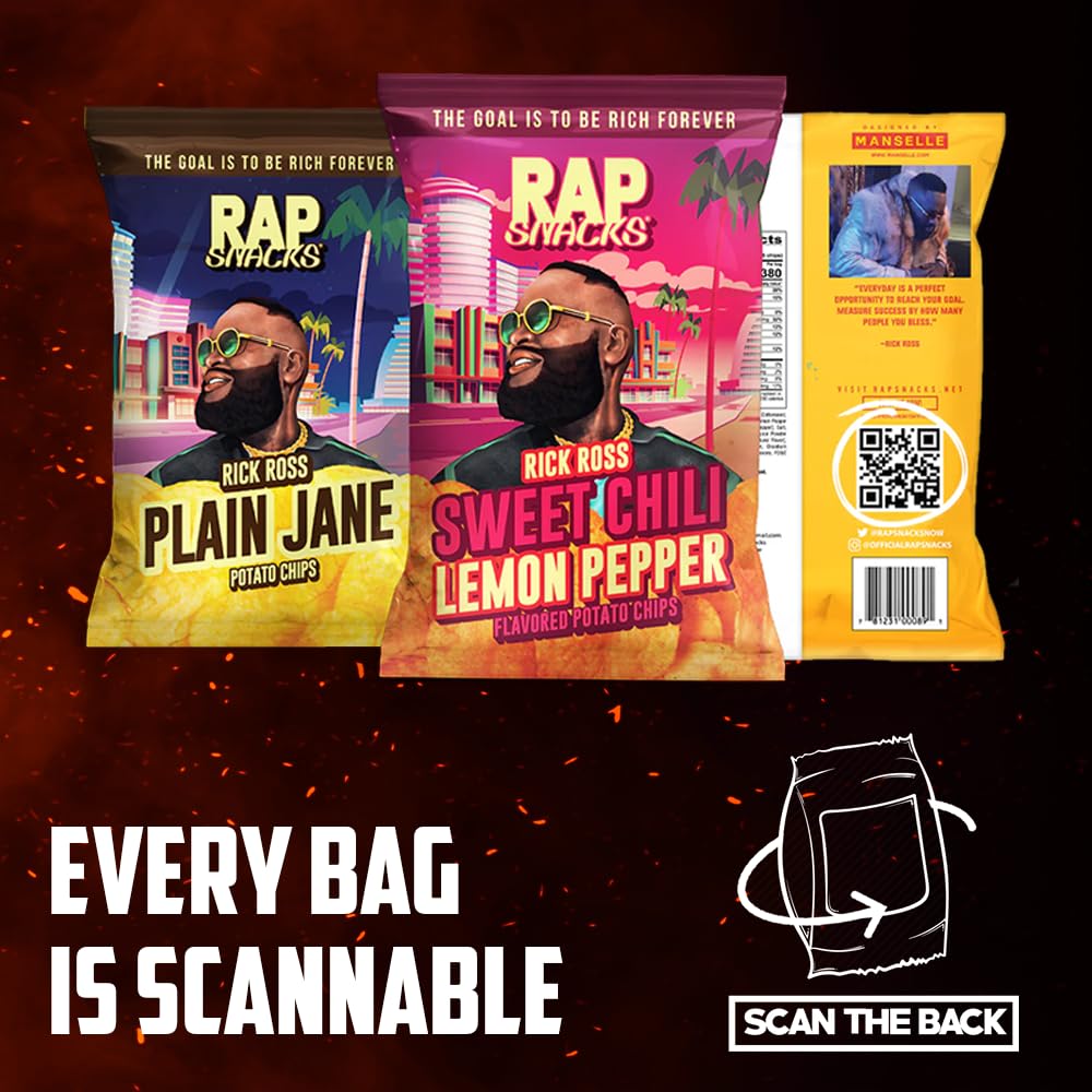 Rap Snacks Featuring Hip-Hop Star Snoop Dogg Cheddar BBQ 2.5 Oz Bags Pack of 6