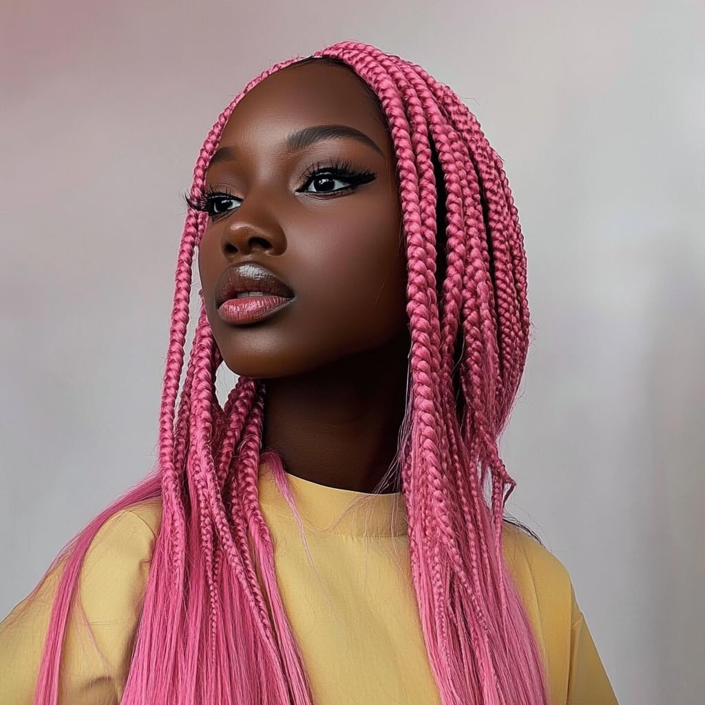 Braid Miracle Pre-Stretched Hair - 52 Inch, 8-Pack, 90g, Anti-Itch, Spetra Fiber, Soft Yaki Texture, Ideal for Braids & Twists, Hot Water Set, Professional Synthetic Hair Extensions (Pink)